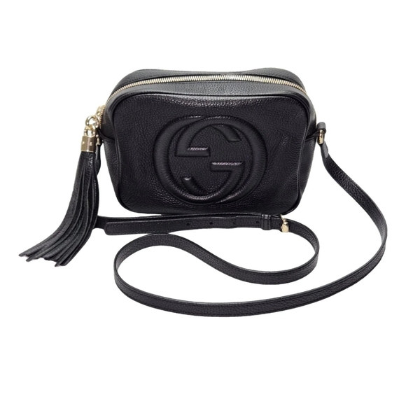 GUCCI Pebbled Calfskin Small SohoDisco Crossbody Bag - Picture 1 of 14